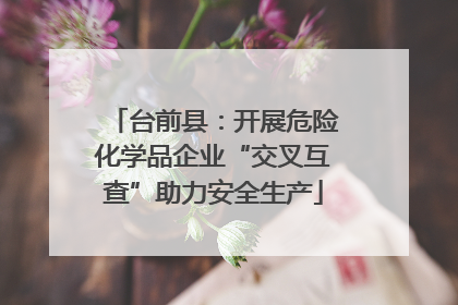 台前县：开展危险化学品企业“交叉互查”助力安全生产
